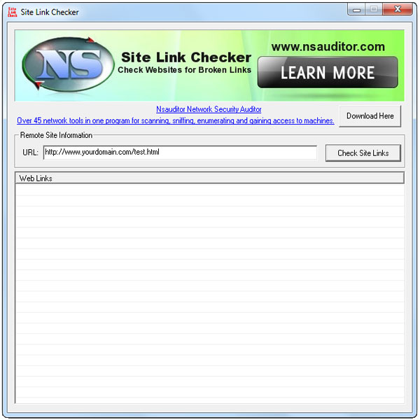 Site Link Checker screenshot