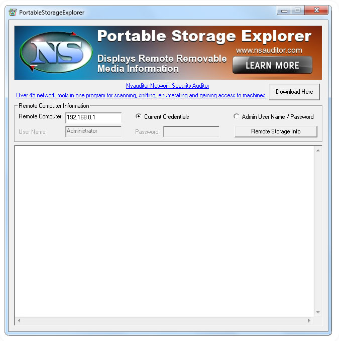 Screenshot of PortableStorageExplorer